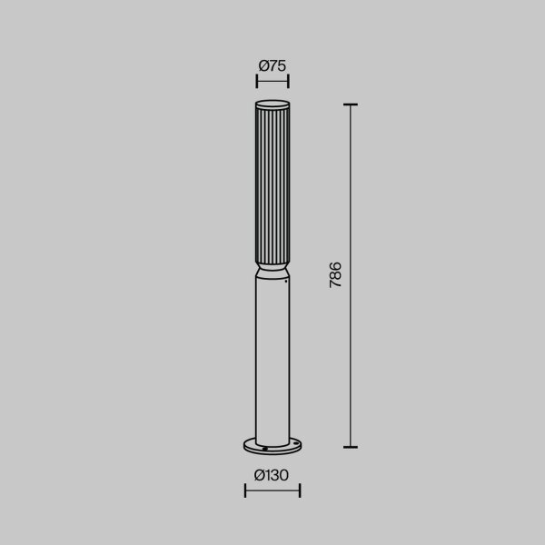 Borne déclairage LED aluminium verre 78,5 cm IP65 ronde