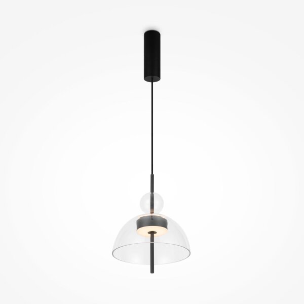 Suspension LED Métal Verre H : max. 348 cm Noir