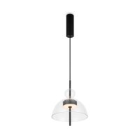 Suspension LED Métal Verre H : max. 348 cm Noir