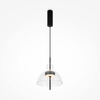 Suspension LED Métal Verre H : max. 348 cm Noir