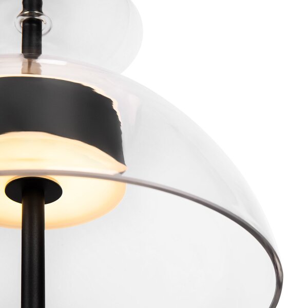 Suspension LED verre métal lumière blanc chaud 3000 K