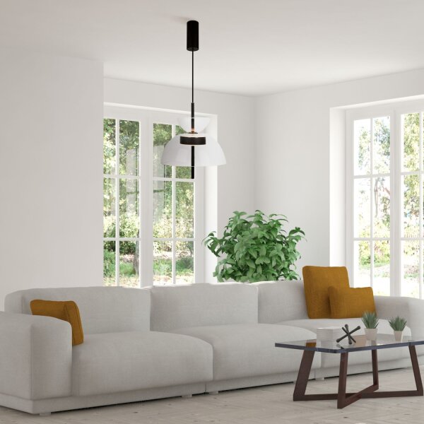 Suspension LED verre métal lumière blanc chaud 3000 K