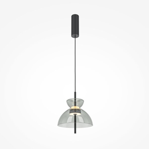 Suspension LED métal verre fumé H : max. 348 cm BRUNO