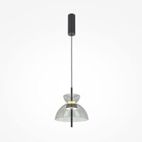 Suspension LED métal verre fumé H : max....