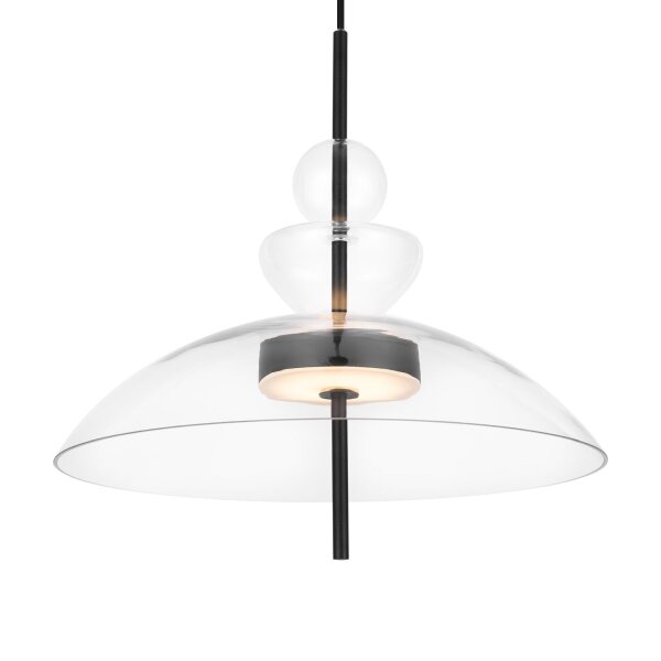 Lampe à suspendre LED métal verre H : max. 358 cm noir BRUNO