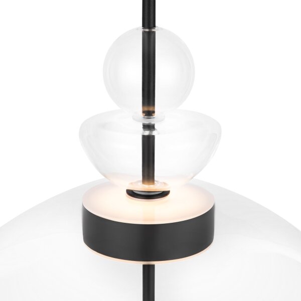 Lampe à suspendre LED métal verre H : max. 358 cm noir BRUNO