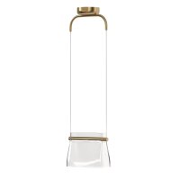 Suspension métal verre LED H : max. 329 cm en laiton