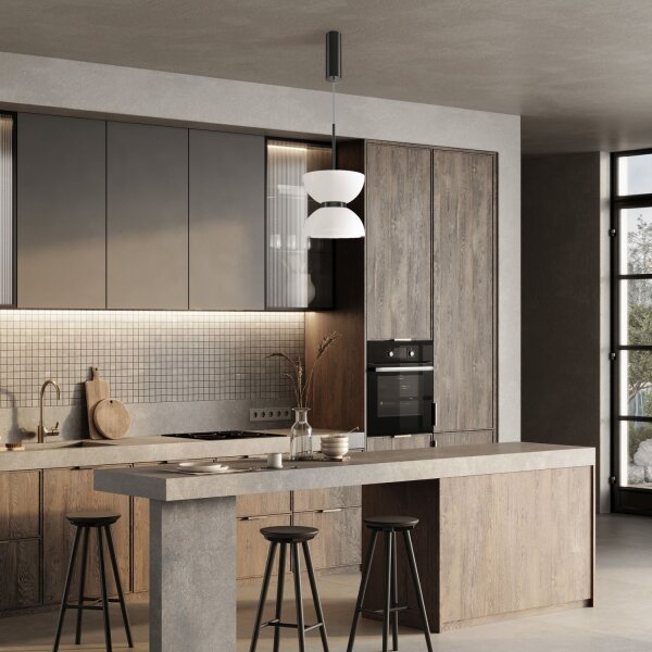 Suspension métal verre LED Ø 22 cm H : max. 350 cm