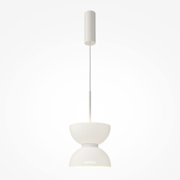 Lampe à suspendre LED métal verre D : 22 cm H : max. 350 cm Blanc