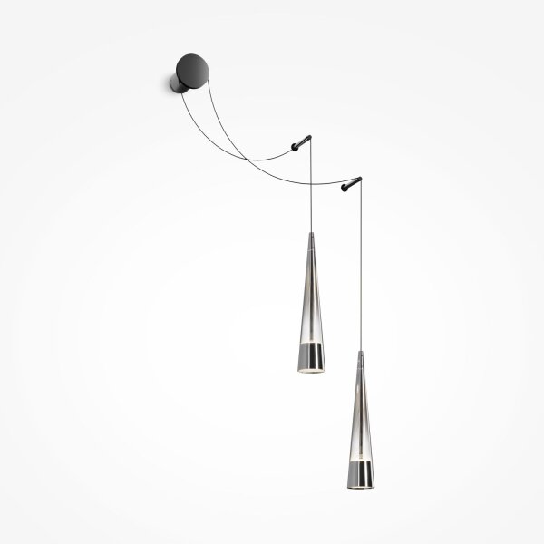 Applique murale LED métal verre Up Down 228,9 cm de haut chrome