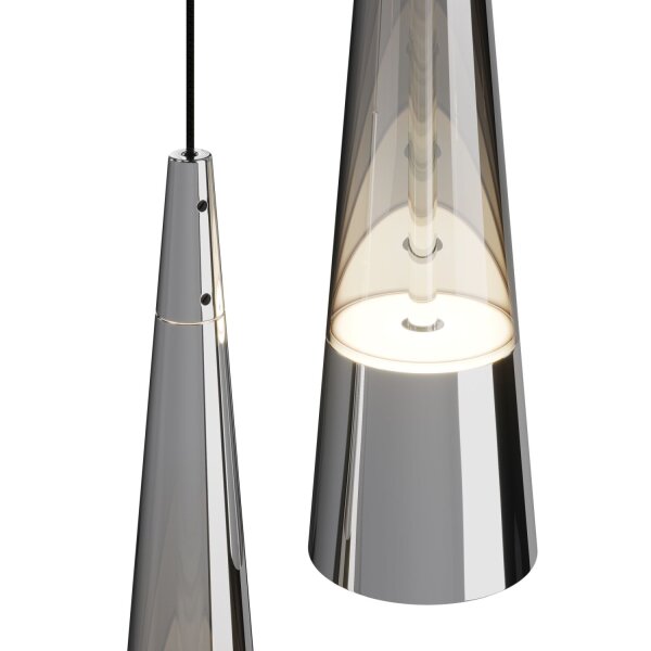 Applique murale LED métal verre Up Down 228,9 cm de haut chrome