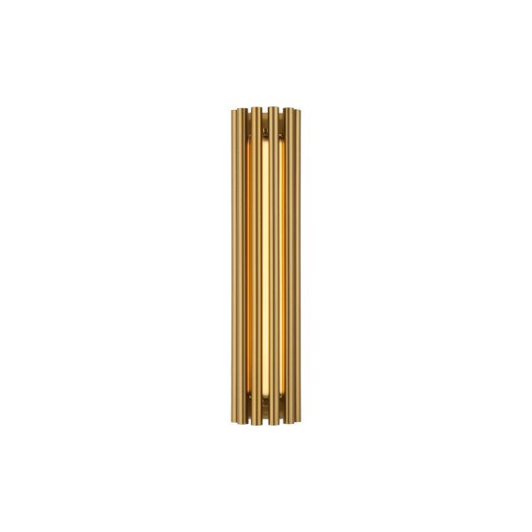 Applique aluminium verre LED 36 cm de haut en laiton doré