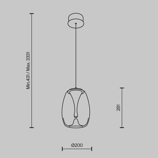 Lampe LED à suspendre verre fumé aluminium blanc chaud 3000 K ronde