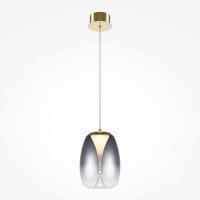 Lampe LED à suspendre verre fumé aluminium...