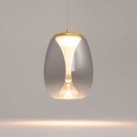 Lampe LED à suspendre verre fumé aluminium...
