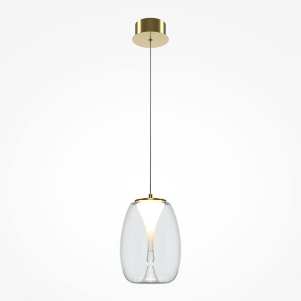 Lampe à suspendre LED aluminium verre D : 20 cm rond en or