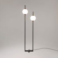 Lampadaire LED métal verre 150 cm noir blanc 750 lm
