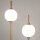 Lampadaire LED métal verre hauteur 150 cm en laiton blanc