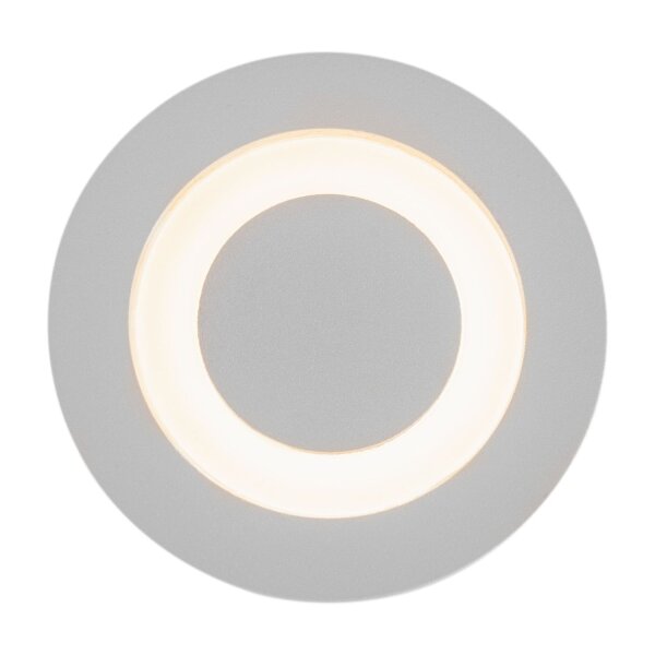 Applique murale LED encastrable aluminium IP65 120 lm blanc rond