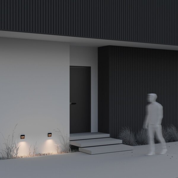 Lampe dextérieur murale LED aluminium IP54 noire carrée