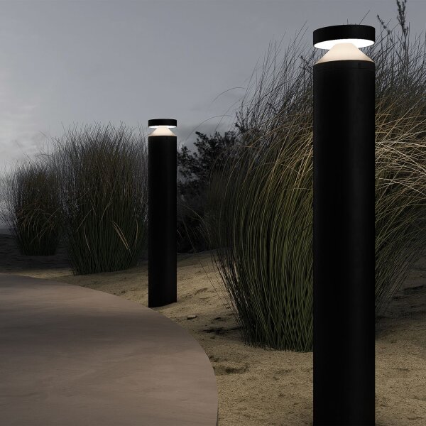 Borne déclairage LED aluminium IP65 300 lm hauteur 80 cm ronde