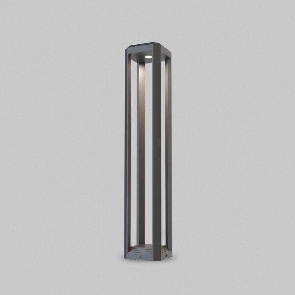 Borne déclairage LED Aluminium IP65 80 cm Gris carré TIM