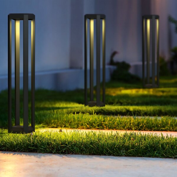 Borne déclairage LED Aluminium IP65 80 cm Gris carré TIM