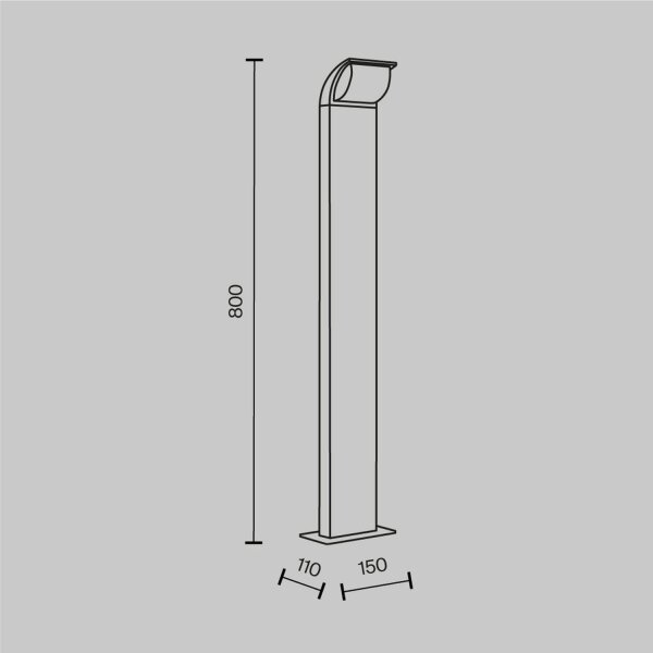 Lampe dextérieur LED aluminium 80 cm de haut IP65 graphite 450 lm