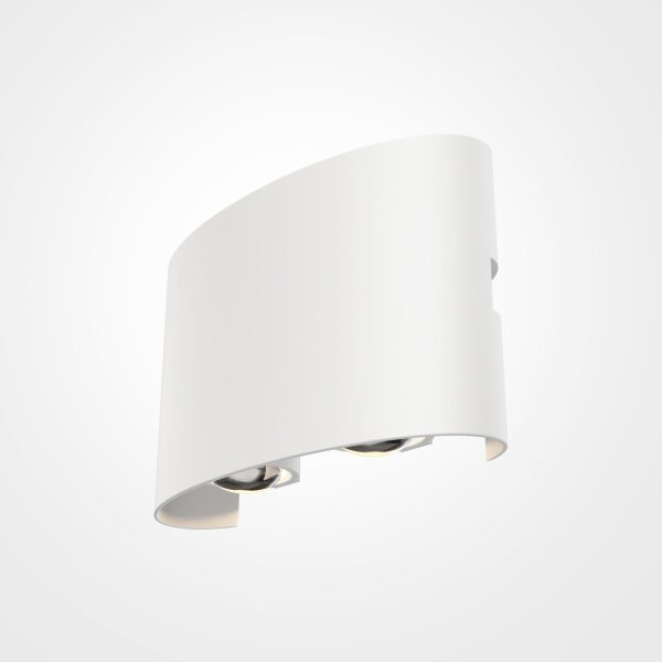 Lampe LED dextérieur murale métal IP54 L : 12 cm Up Down blanc