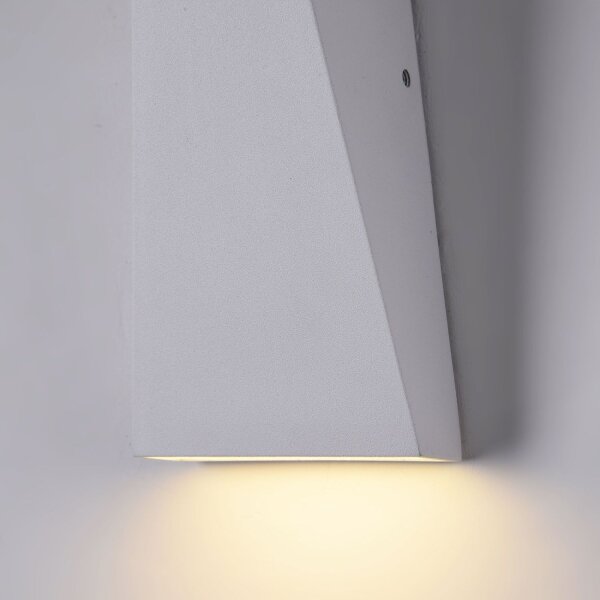 Lampe dextérieur murale métal LED IP54 hauteur 20 cm Up Down blanc