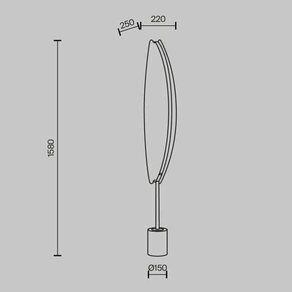 Lampadaire LED dimmable aluminium 158 cm en laiton EVA