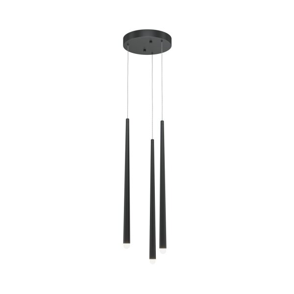 Suspension aluminium LED 26 cm de large noir blanc