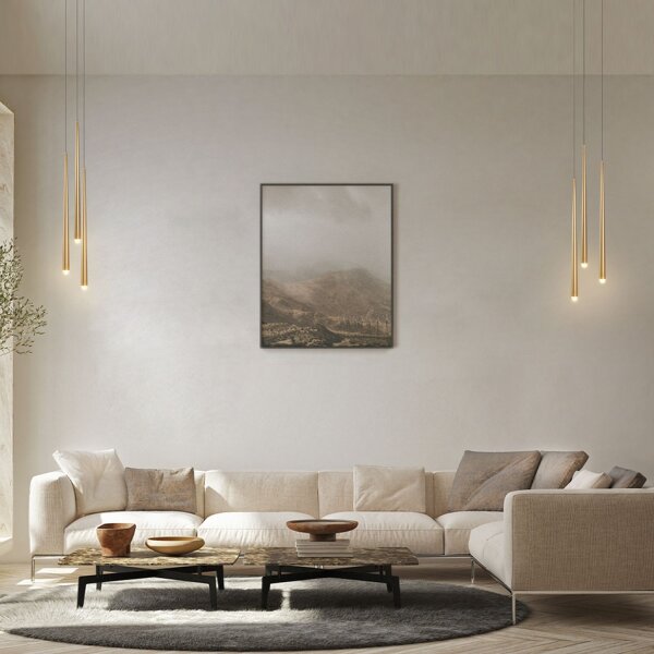 Suspension aluminium LED 26 cm de large noir blanc