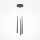 Suspension aluminium LED 26 cm de large noir blanc