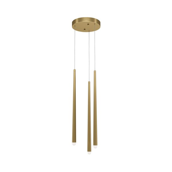Suspension aluminium LED 26 cm de large en laiton blanc