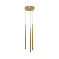 Suspension aluminium LED 26 cm de large en laiton blanc