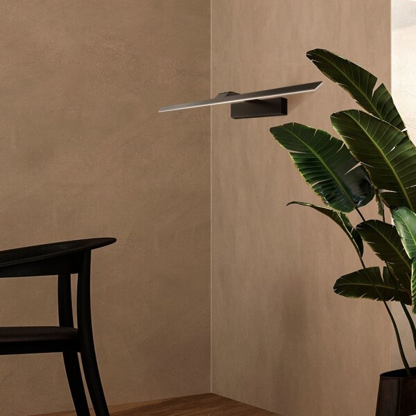 Lampe de miroir métal LED L : 52 cm noir allongé