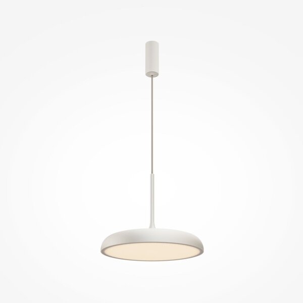 Lampe à suspendre LED métal ronde D : 40 cm H : max. 347 cm Blanc