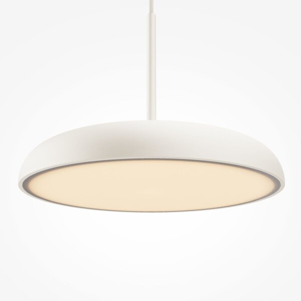 Lampe à suspendre LED métal ronde D : 40 cm H : max. 347 cm Blanc