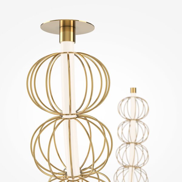 Suspension LED métal H : max. 84 cm en or allongé