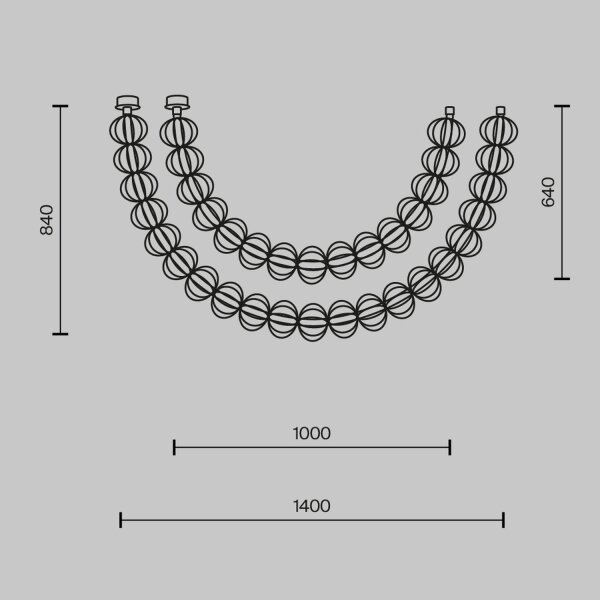 Suspension LED métal H : max. 84 cm en or allongé