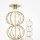 Suspension LED métal H : max. 84 cm en or allongé