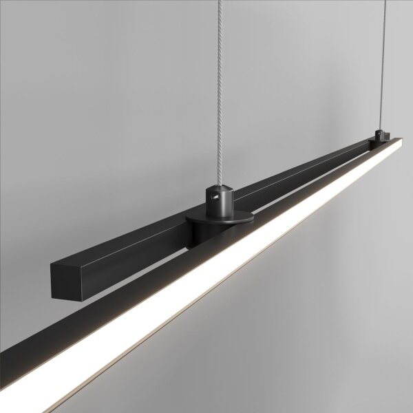 Suspension LED Aluminium H : max. 120 cm Noir LINA