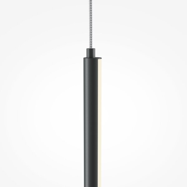 Suspension LED Aluminium rond D : 1,7 cm Noir LINA