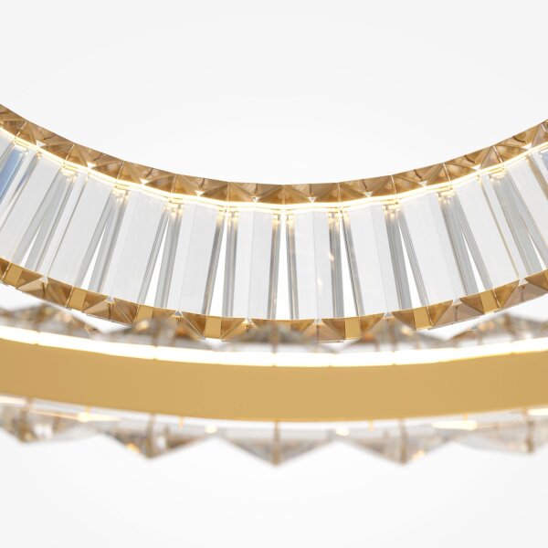 Lustre à LED cristal métal D : 80,5 cm rond Moderne