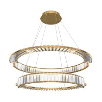 Lustre à LED cristal métal D : 80,5 cm rond...