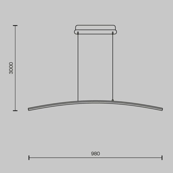 Suspension LED métal H : max. 305,7 cm noir 800 lm