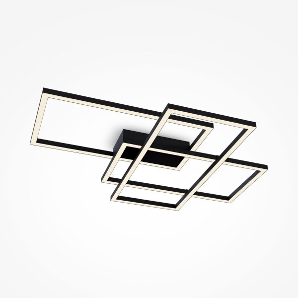 Plafonnier LED métal noir lumière blanc chaud 3000 K