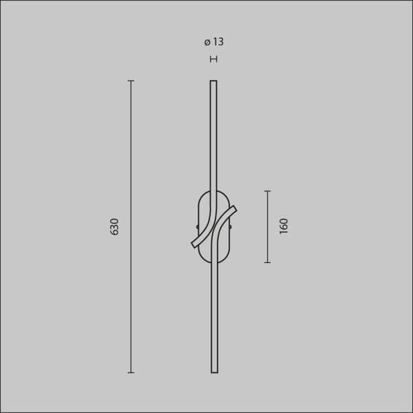 Applique LED Métal H : 63 cm allongée 170 lm Moderne