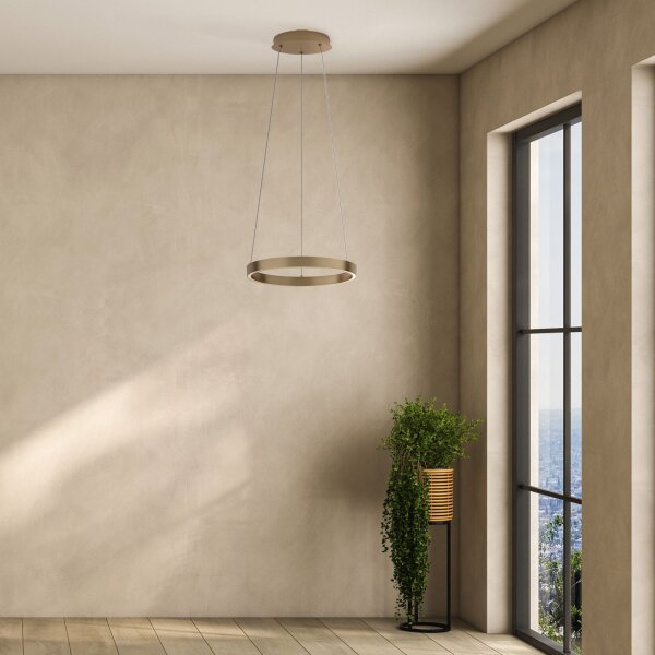 Lustre LED aluminium Ø 40 cm rond H : max. 120 cm
